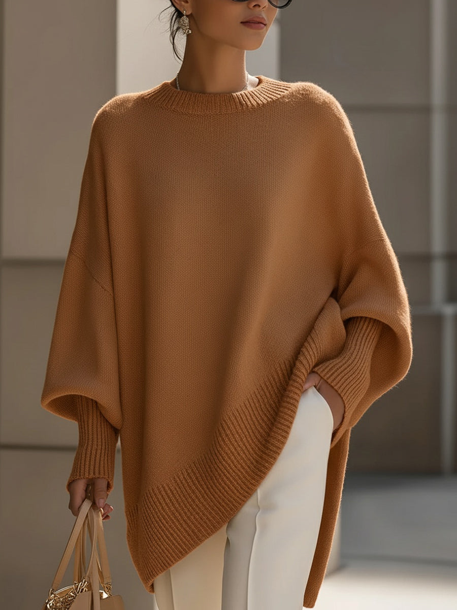 Oversize Pullover Damen Braun
