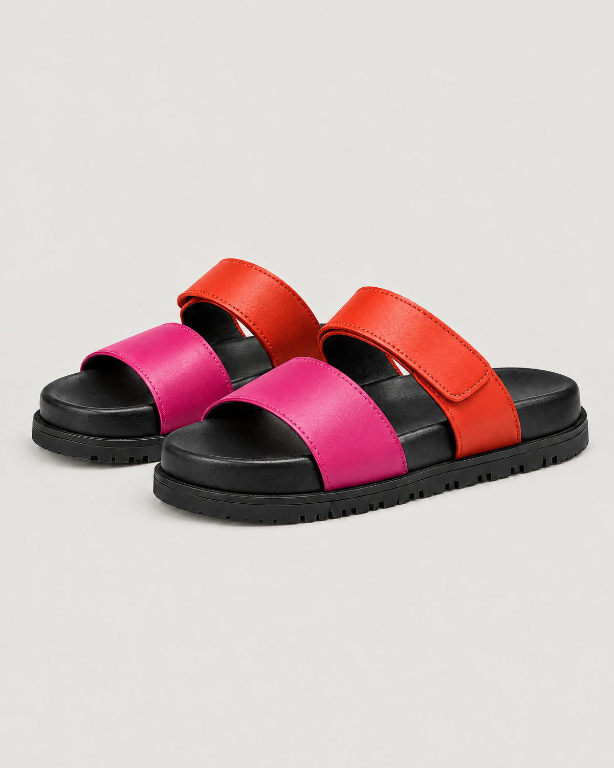 Slides Klettriemen Pink