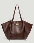 Leder Shopper Damen Dunkelbraun – Vorderansicht