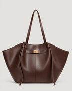 Leder Shopper Damen Dunkelbraun – Vorderansicht