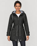 Regenjacke Damen Schwarz – Vorderansicht
