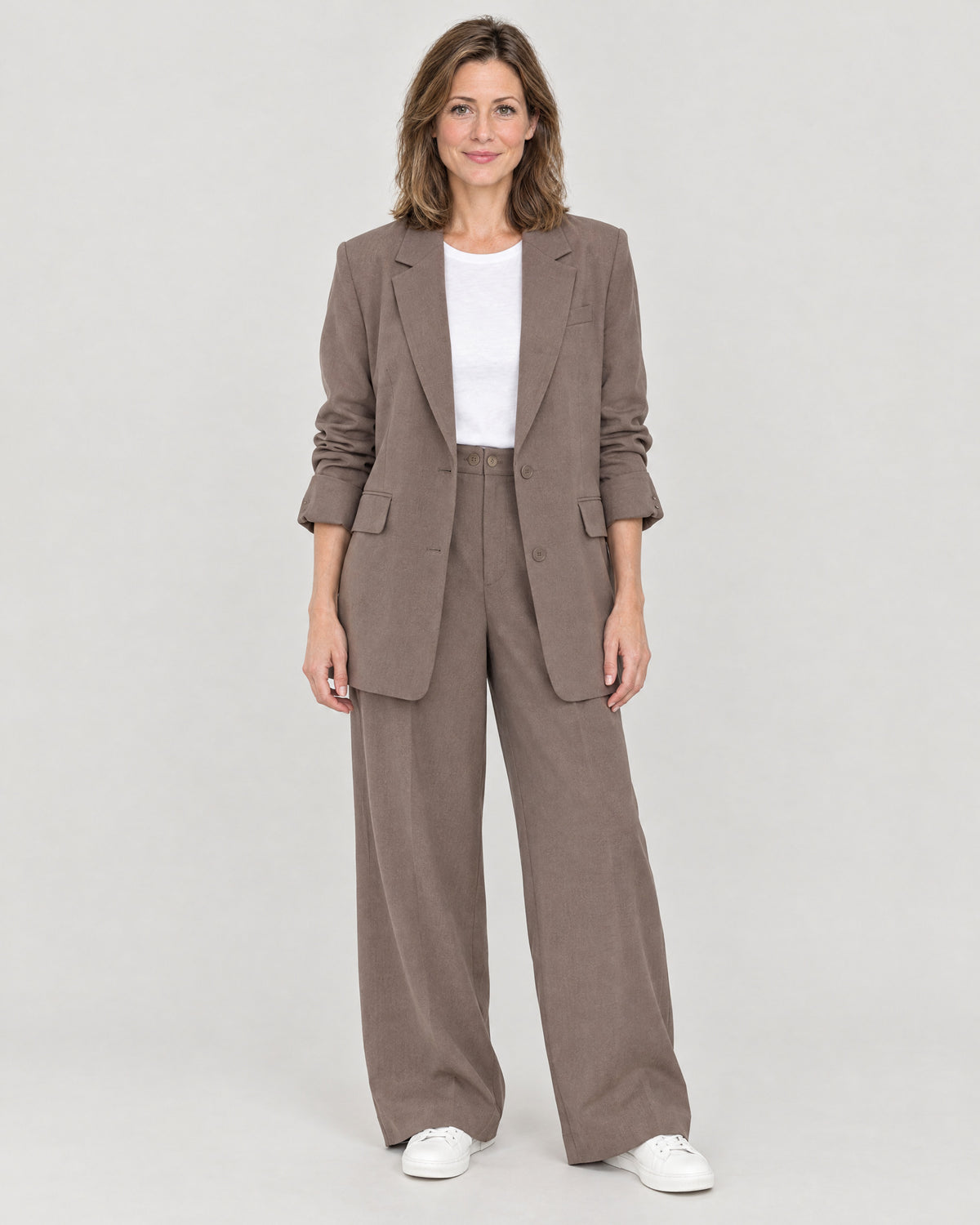 Blazer Anzug Damen Camel – Vorderansicht