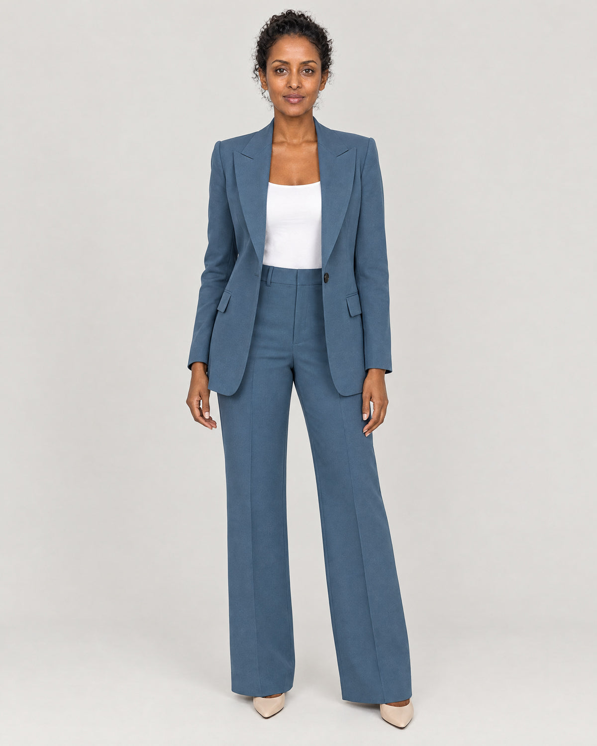 Hosenanzug Damen Blau – Vorderansicht