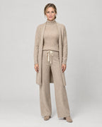 Dreiteiliges Strickset Beige – Vorderansicht