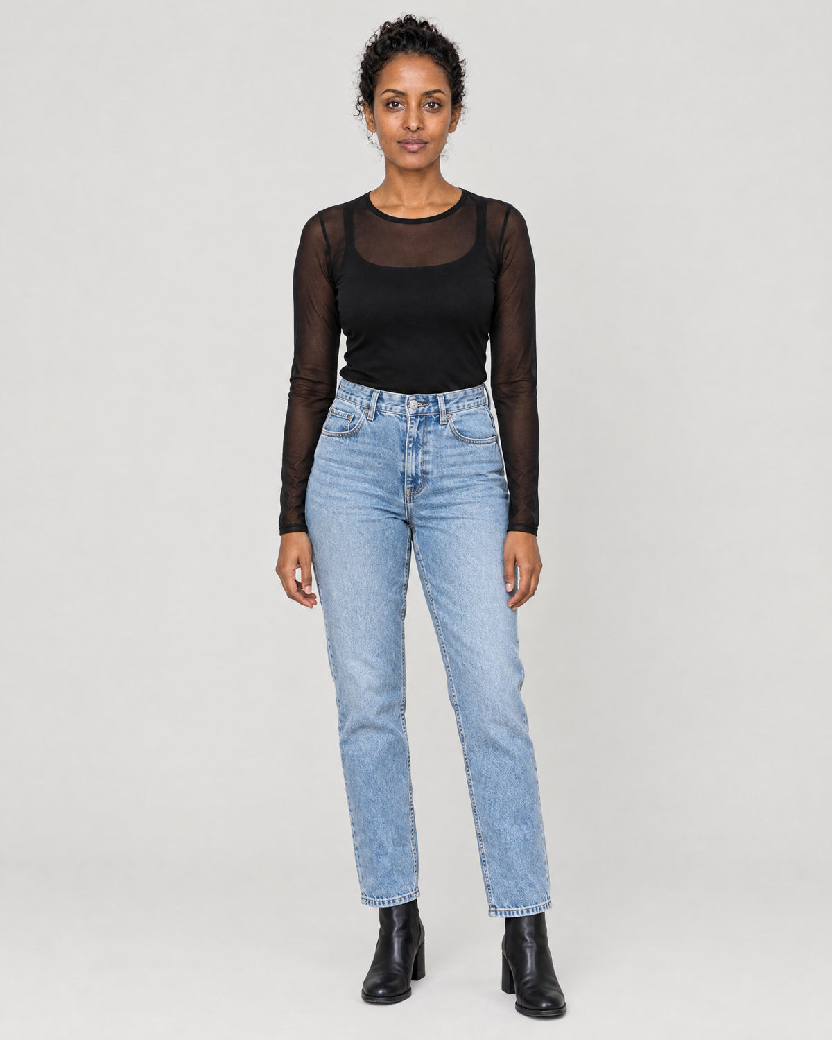 Mesh Top Schwarz – Vorderansicht