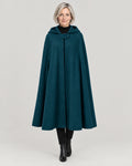 Cape Mantel Damen Petrol – Vorderansicht