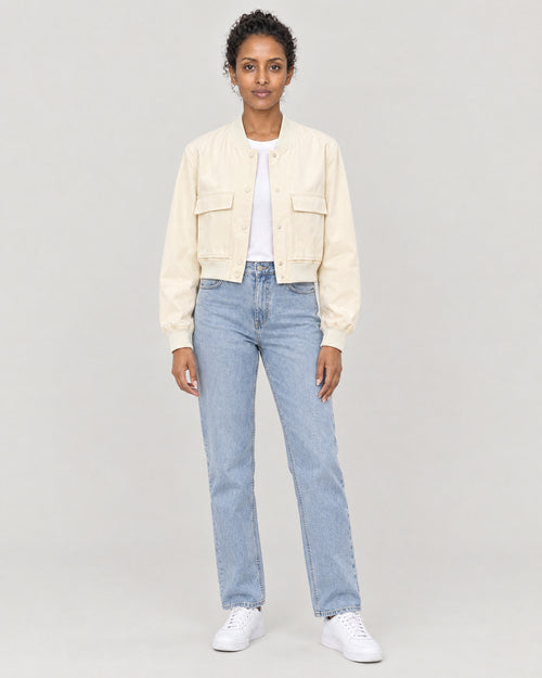 Bomberjacke Creme – Vorderansicht