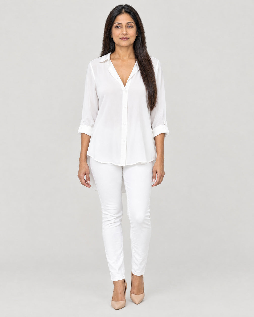 Chiffonbluse Weiß – Vorderansicht