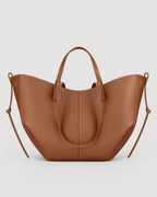 Leder Tote Bag Damen Kamel – Vorderansicht