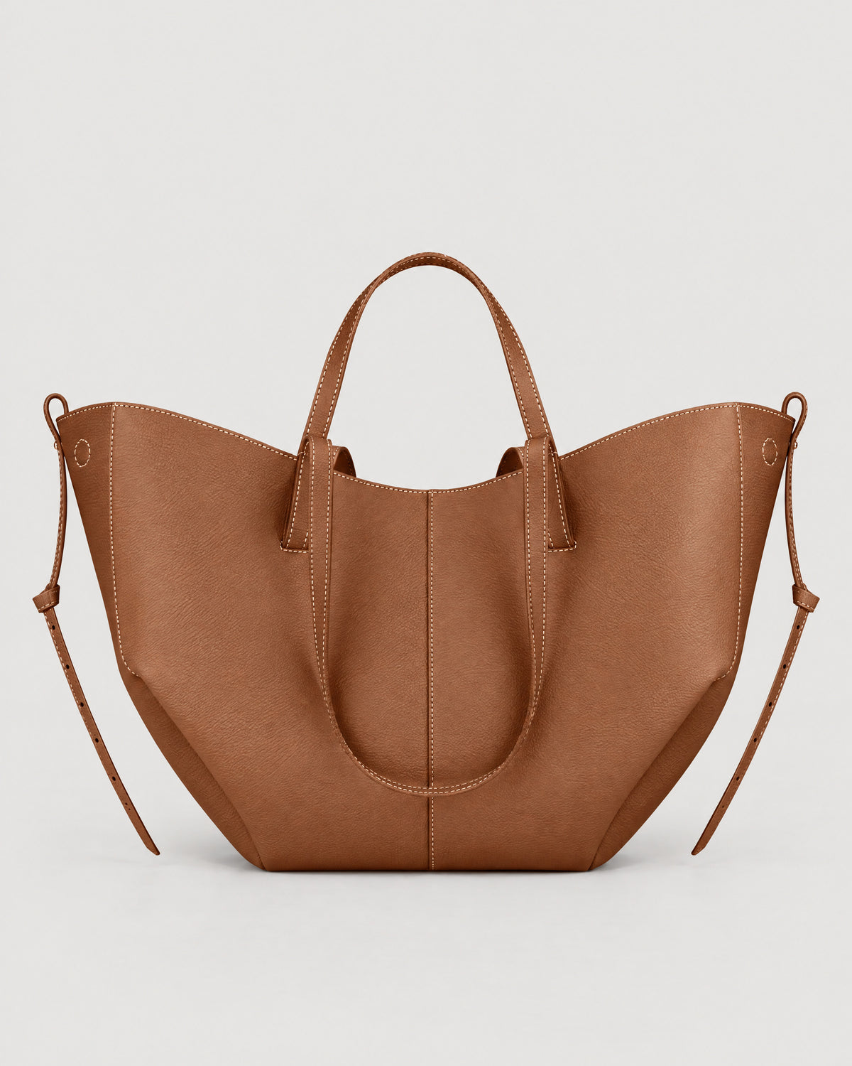 Leder Tote Bag Damen Kamel – Vorderansicht
