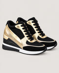 Keil-Sneaker Gold – Vorderansicht