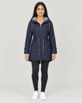Regenparka Marineblau – Vorderansicht
