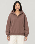 Oversize Kapuzenpullover Damen Altrosa – Vorderansicht