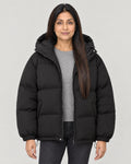 Pufferjacke Damen Schwarz – Vorderansicht