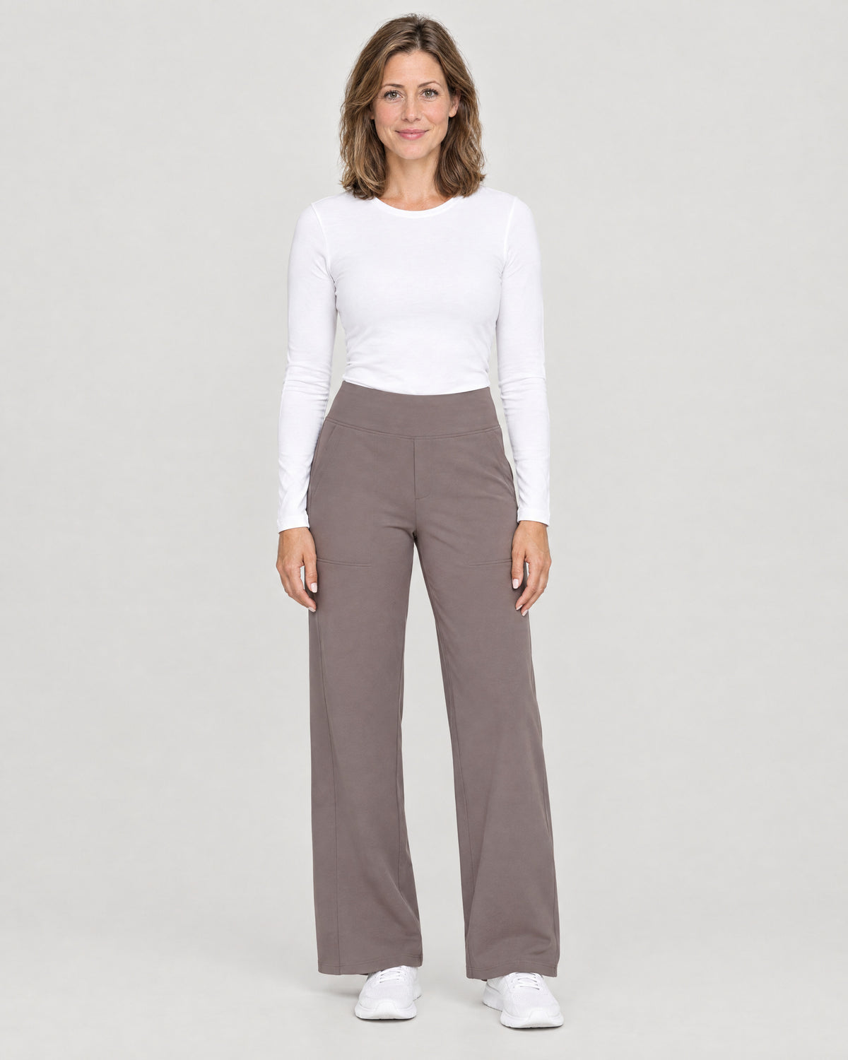 Yogahose Taupe – Vorderansicht