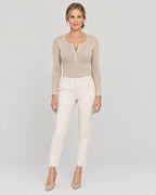 Henley Shirt Aprikose – Vorderansicht