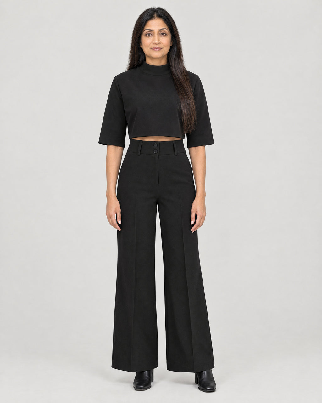 Hosenset Damen Schwarz – Vorderansicht