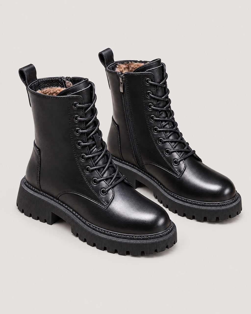 Schnürstiefeletten Schwarz – Paar