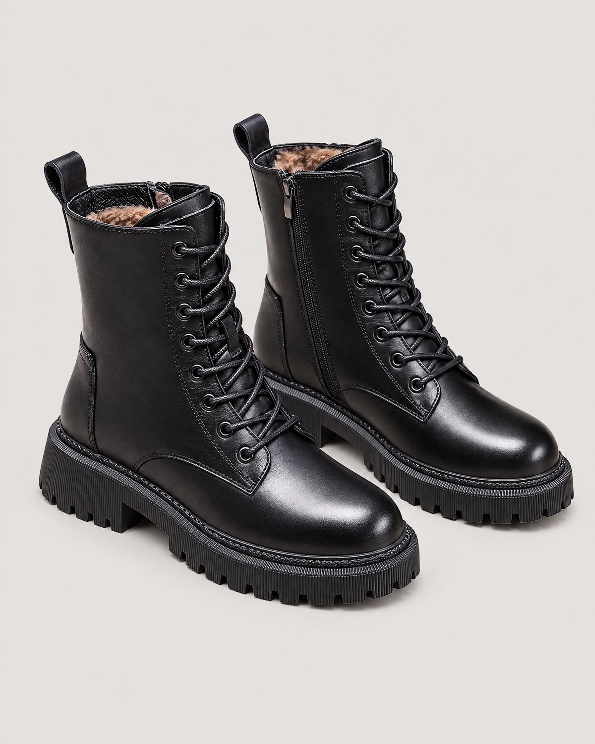 Schnürstiefeletten Schwarz – Paar