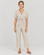 Wickel-Zweiteiler Damen Beige – Vorderansicht