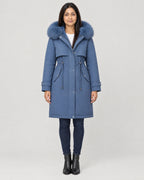Winterparka Damen Blau – Vorderansicht