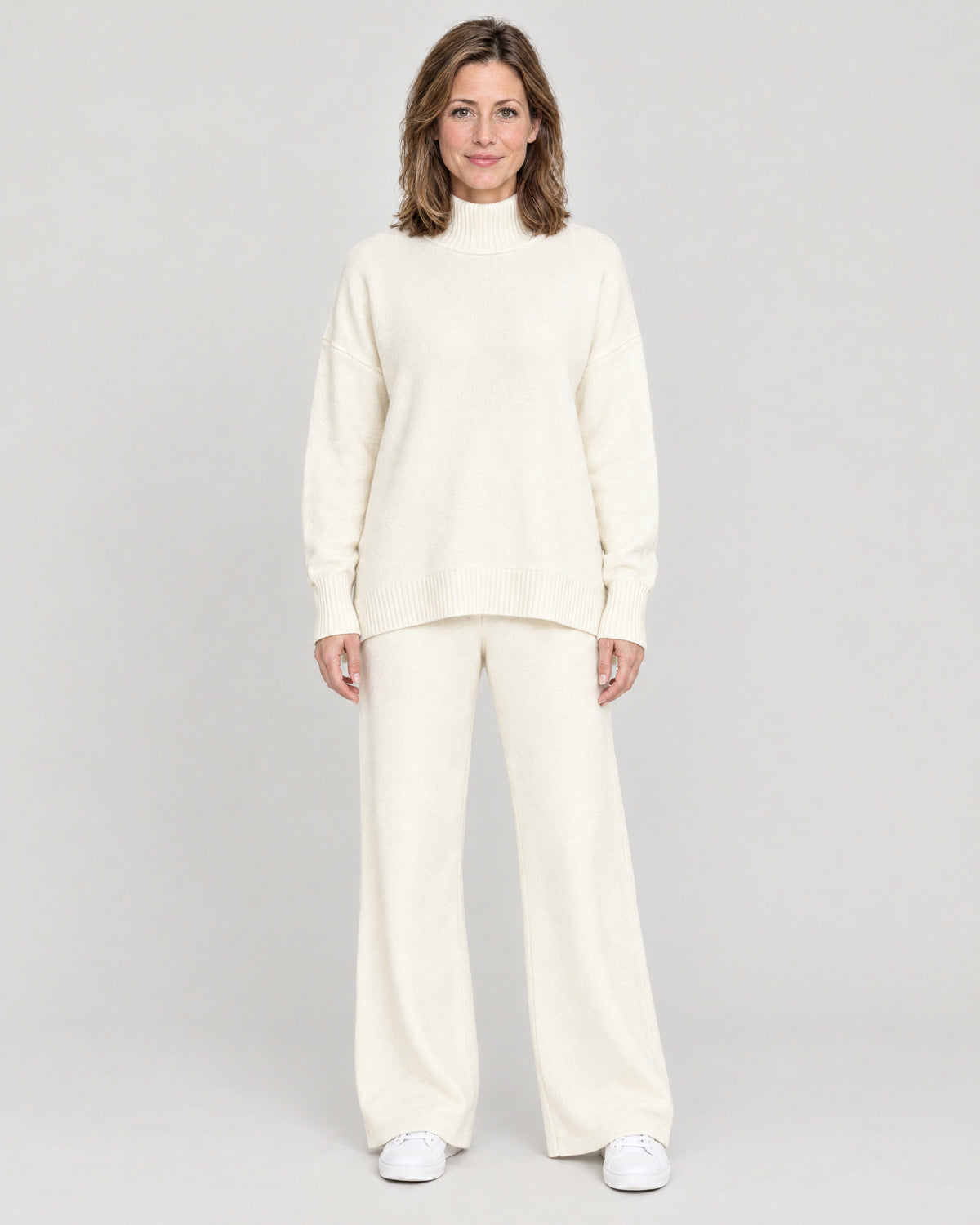 Strick-Set Creme – Vorderansicht
