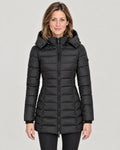 Taillierte Steppjacke Schwarz – Vorderansicht