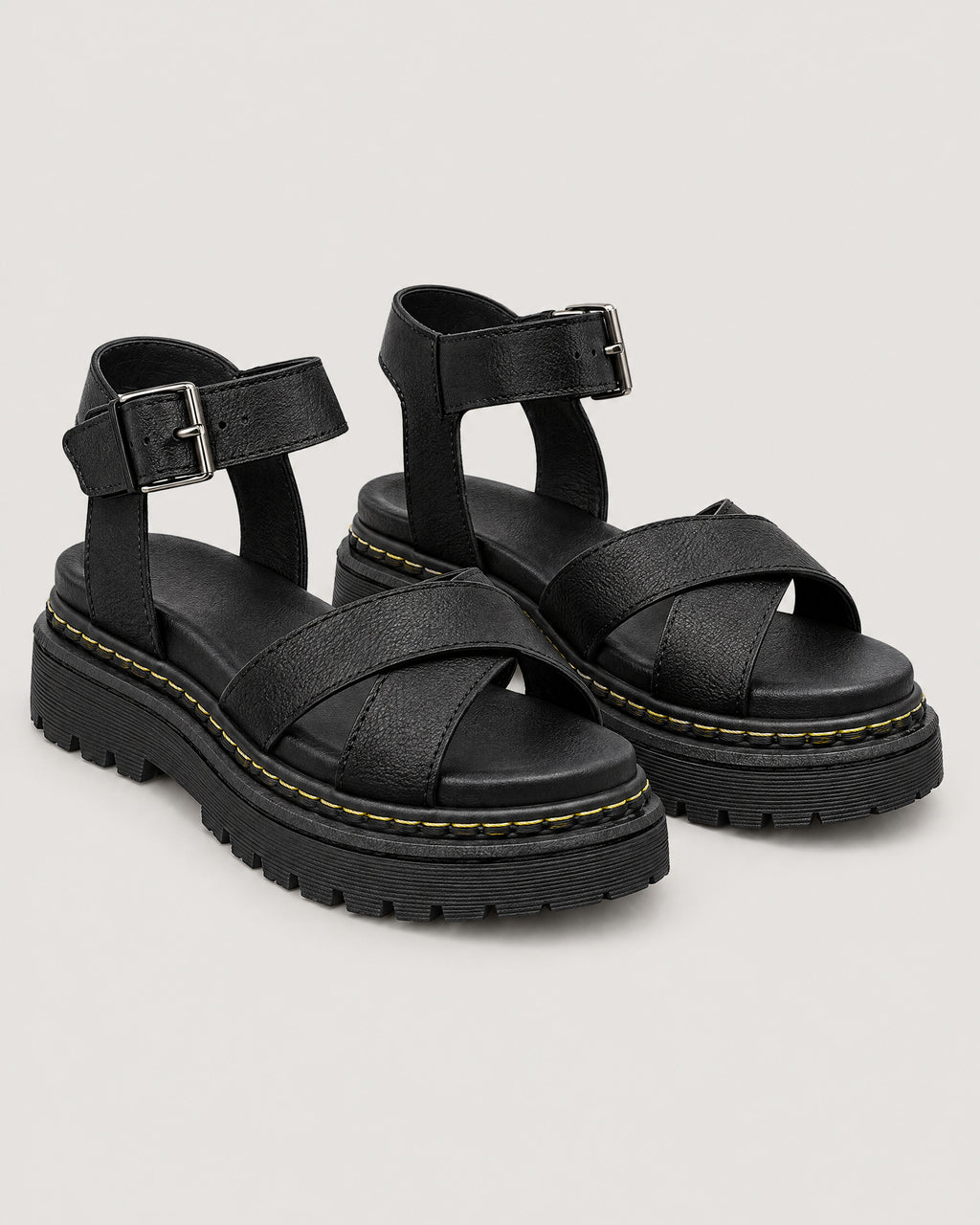 Plateau Sandalen Damen Schwarz – Paar