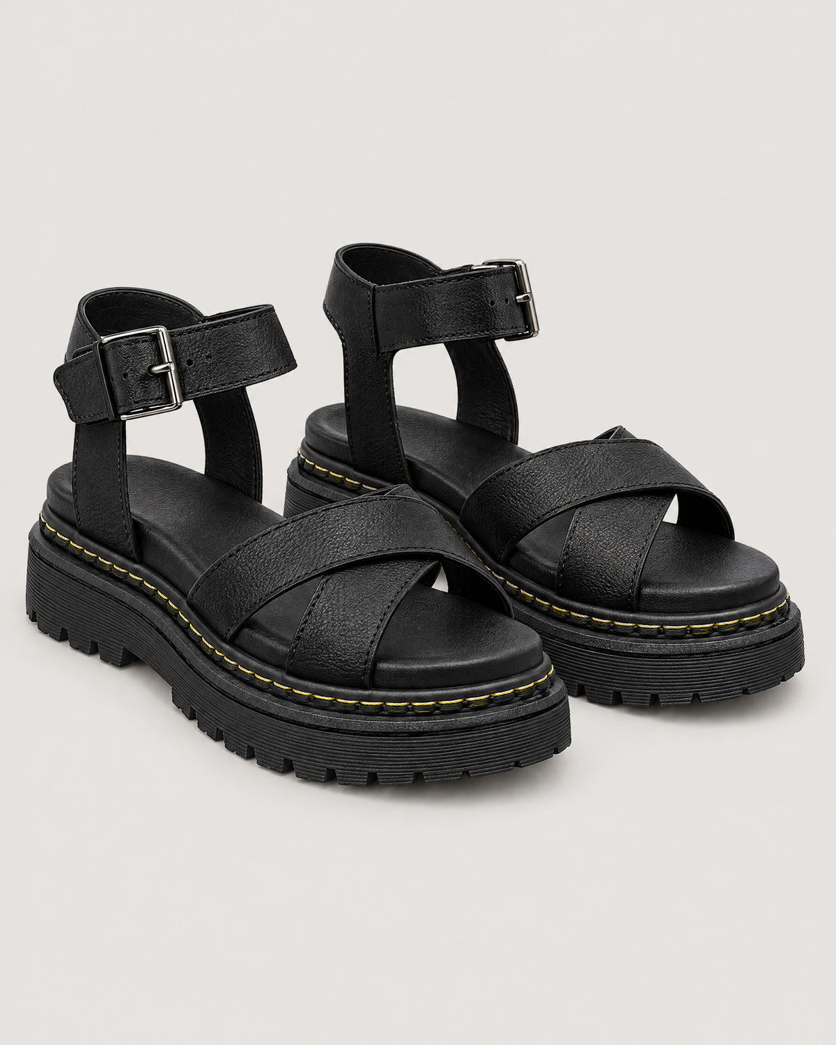 Plateau Sandalen Damen Schwarz – Paar