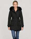 Winterparka Damen Schwarz – Vorderansicht