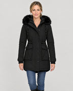 Winterparka Damen Schwarz – Vorderansicht