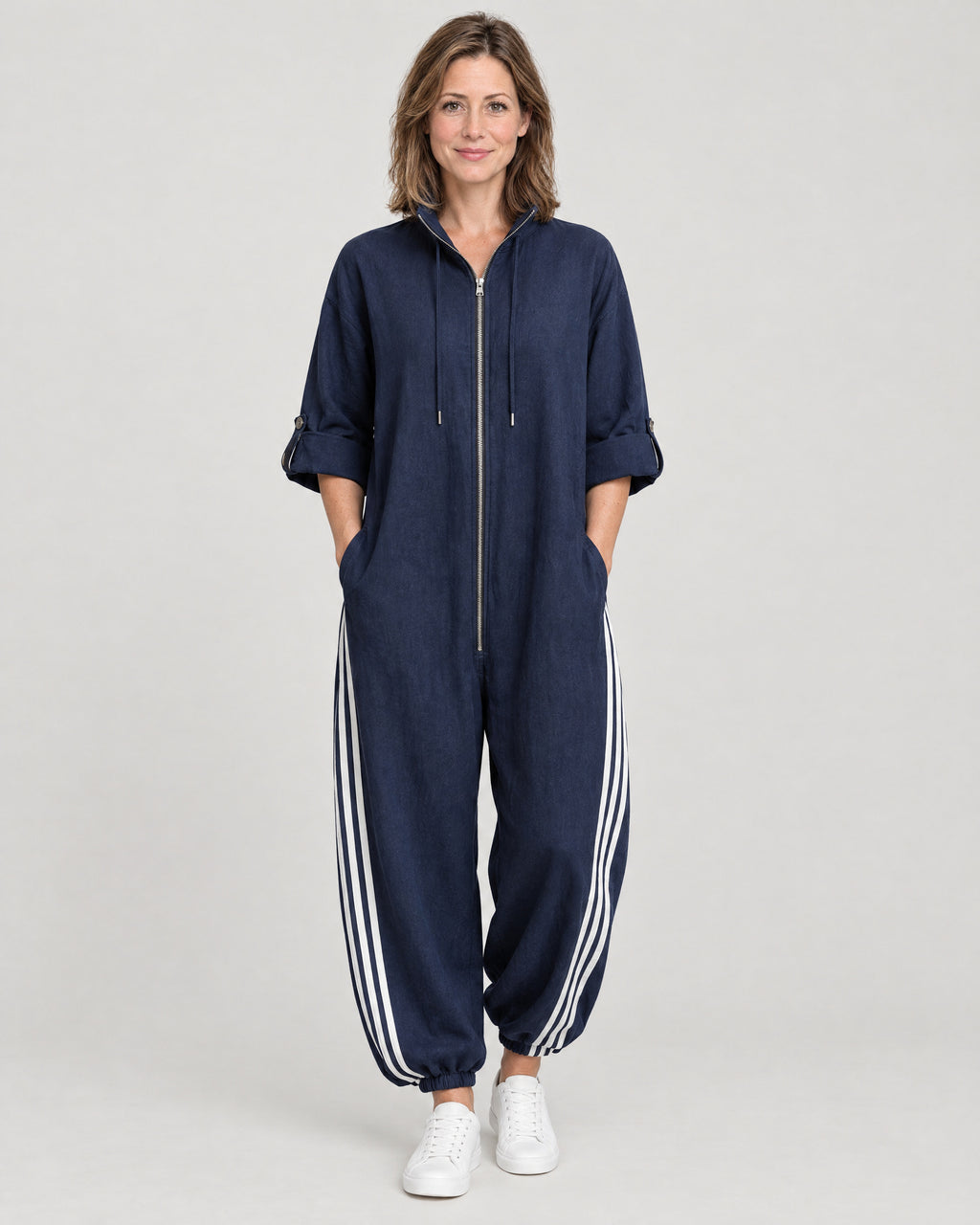 Jumpsuit Damen Dunkelblau – Vorderansicht