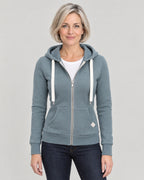 Fleece Sweatjacke Damen Blau – Vorderansicht