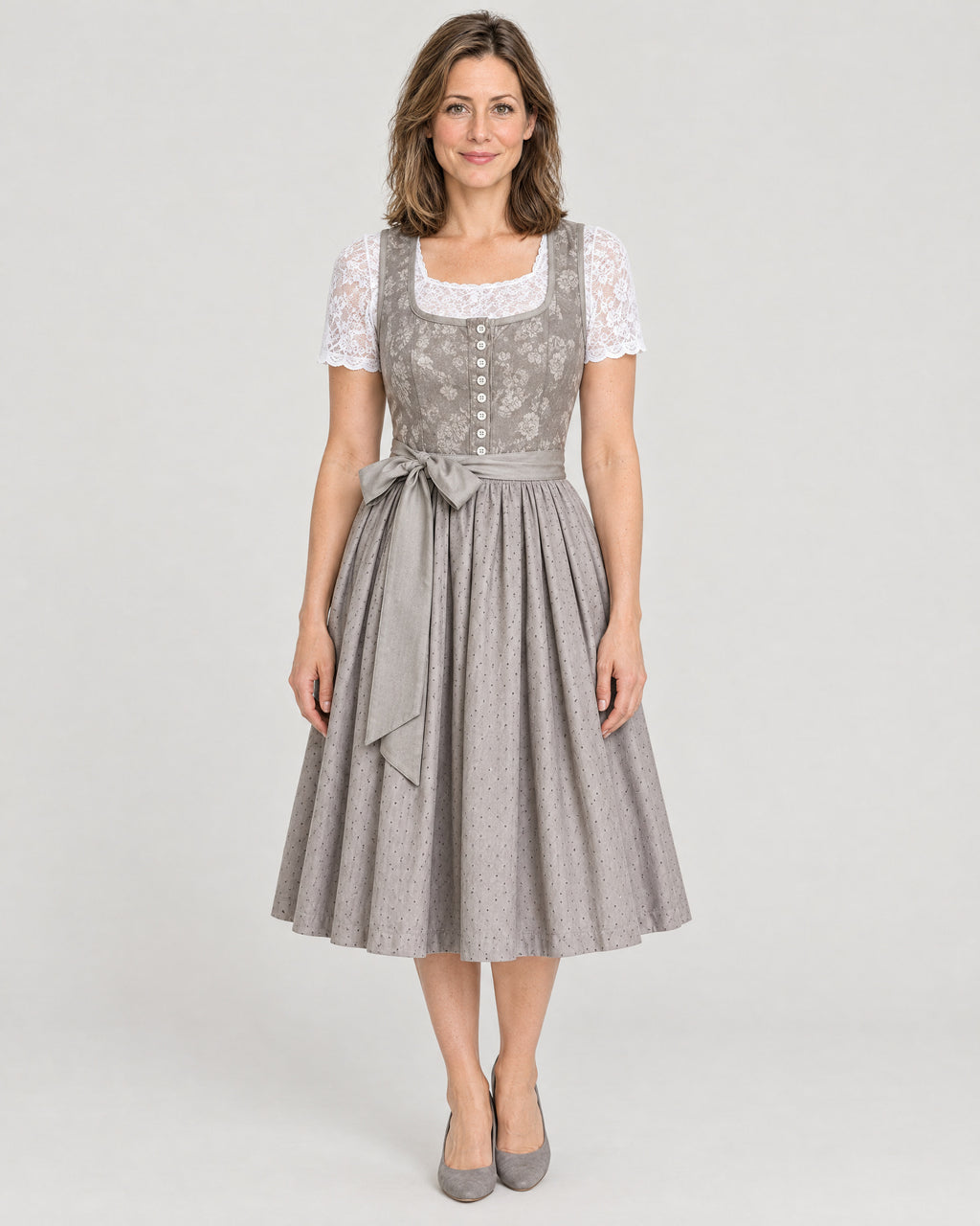 Dirndl Grau – Vorderansicht