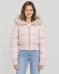 Kurze Steppjacke Damen Rosa – Vorderansicht
