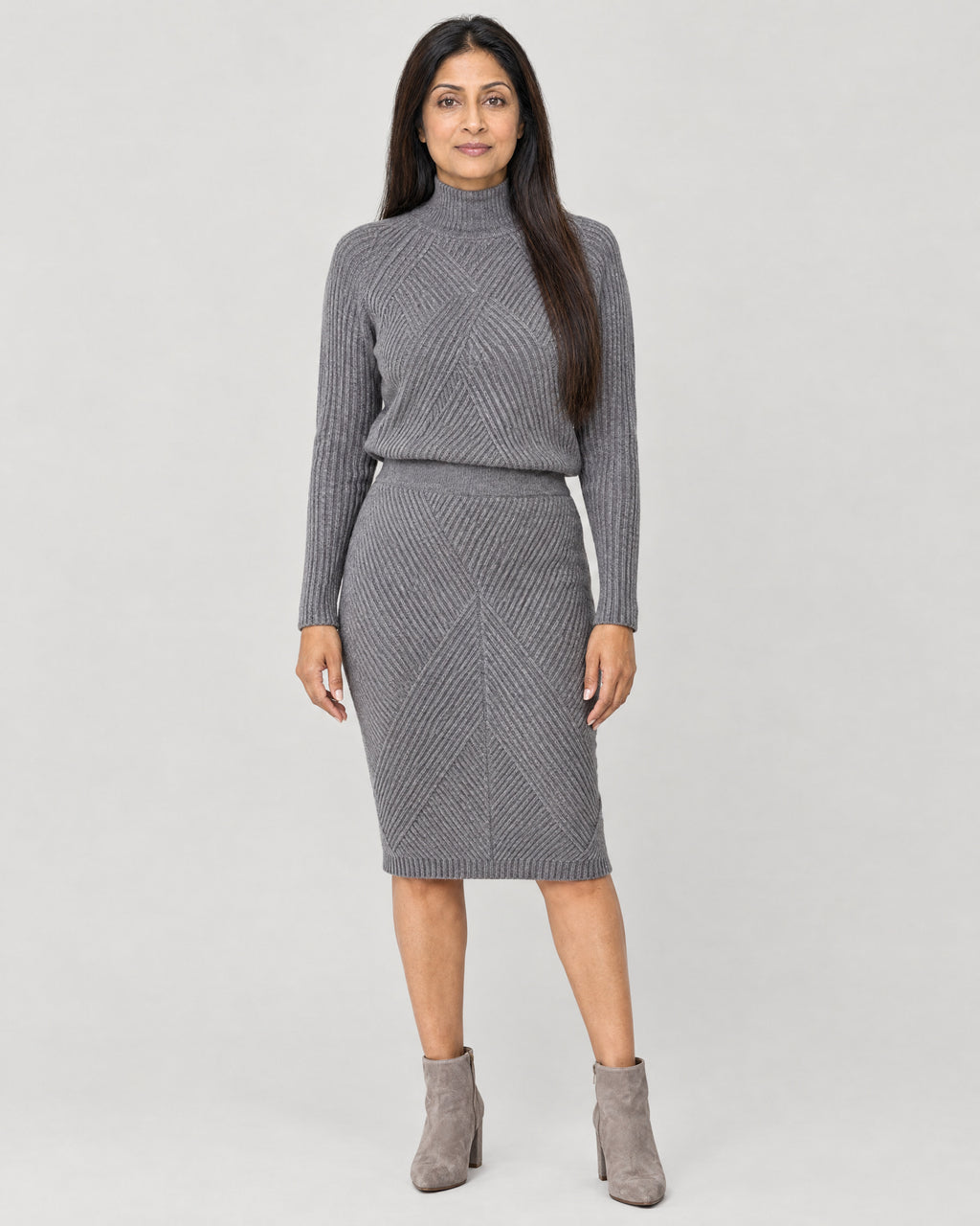Strickset Grau – Vorderansicht