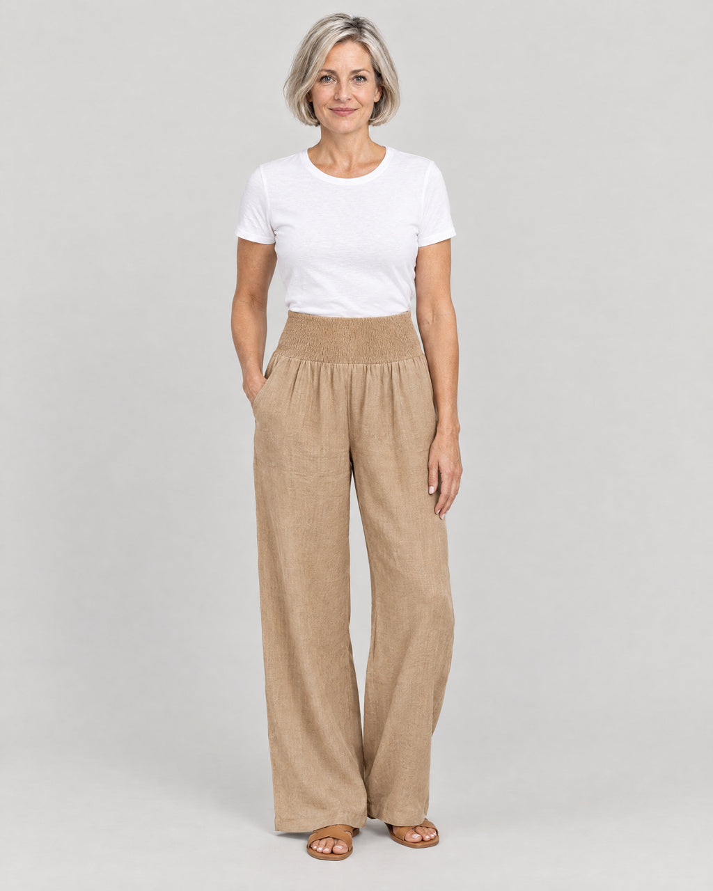 Stoffhose Khaki – Vorderansicht