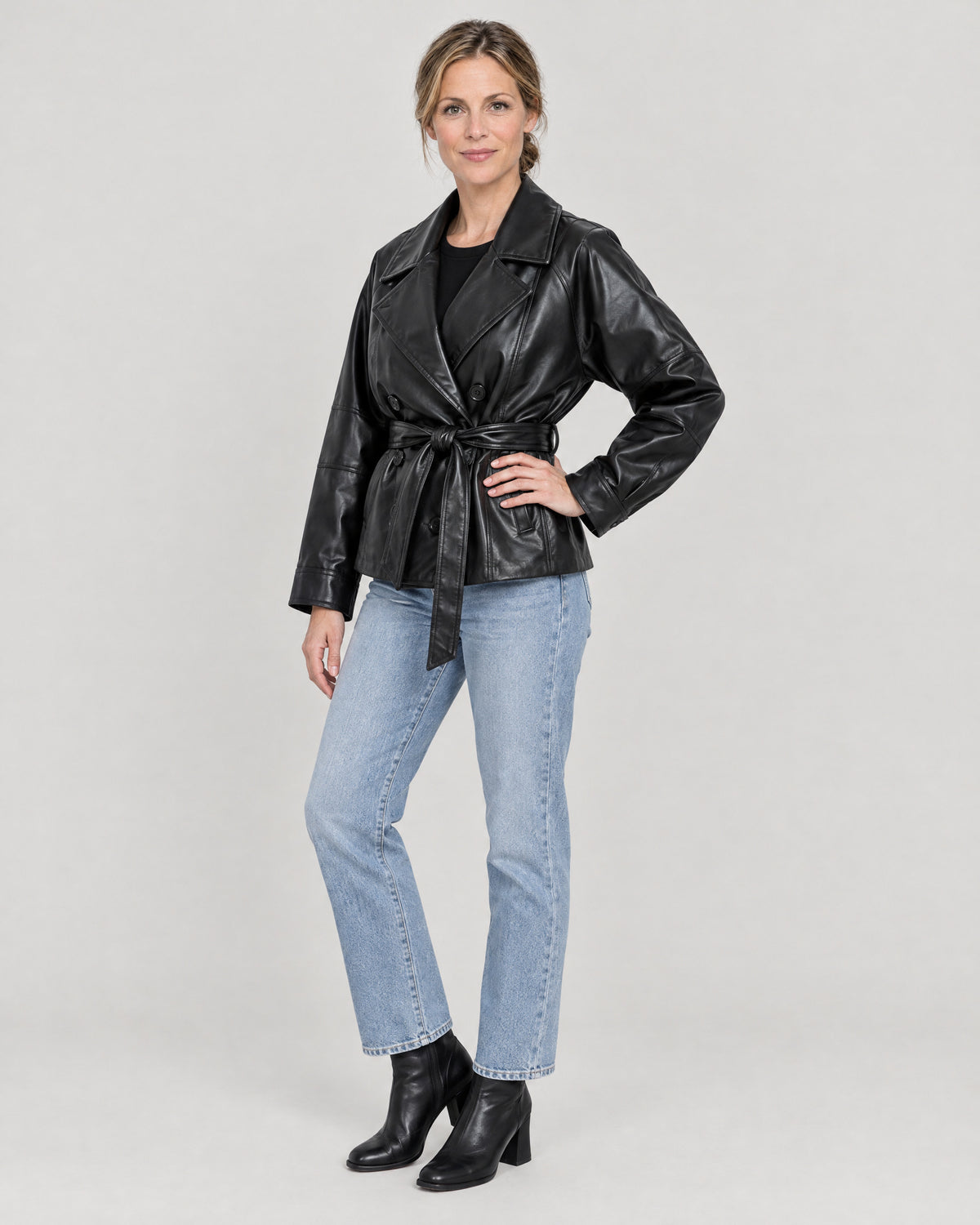 Lederjacke – Dreiviertelansicht