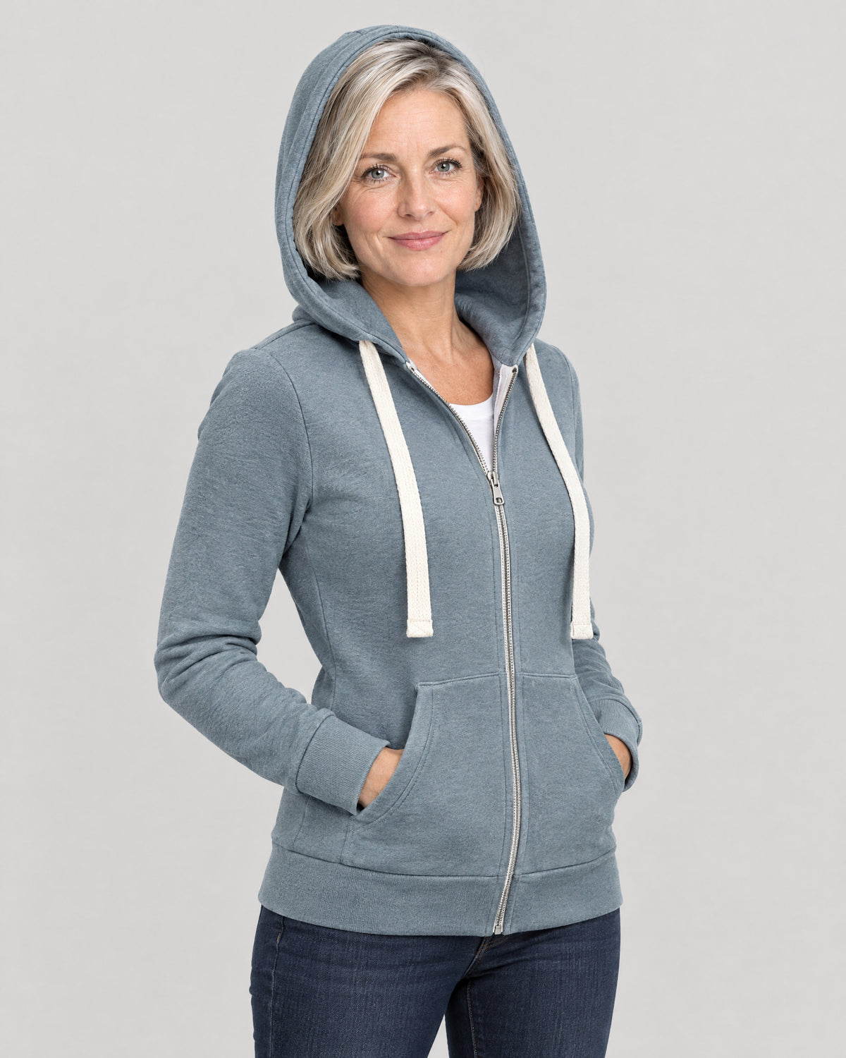 Fleece Sweatjacke – mit Kapuze