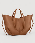 Leder Tote Bag Kamel – Dreiviertelansicht