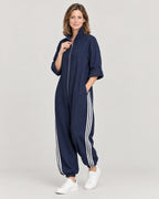 Jumpsuit Damen Dunkelblau – Dreiviertelansicht