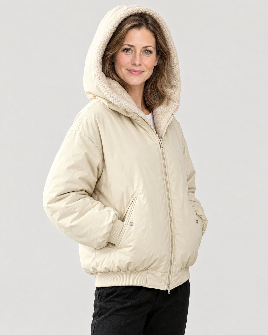 Oversized Winterjacke – mit Kapuze