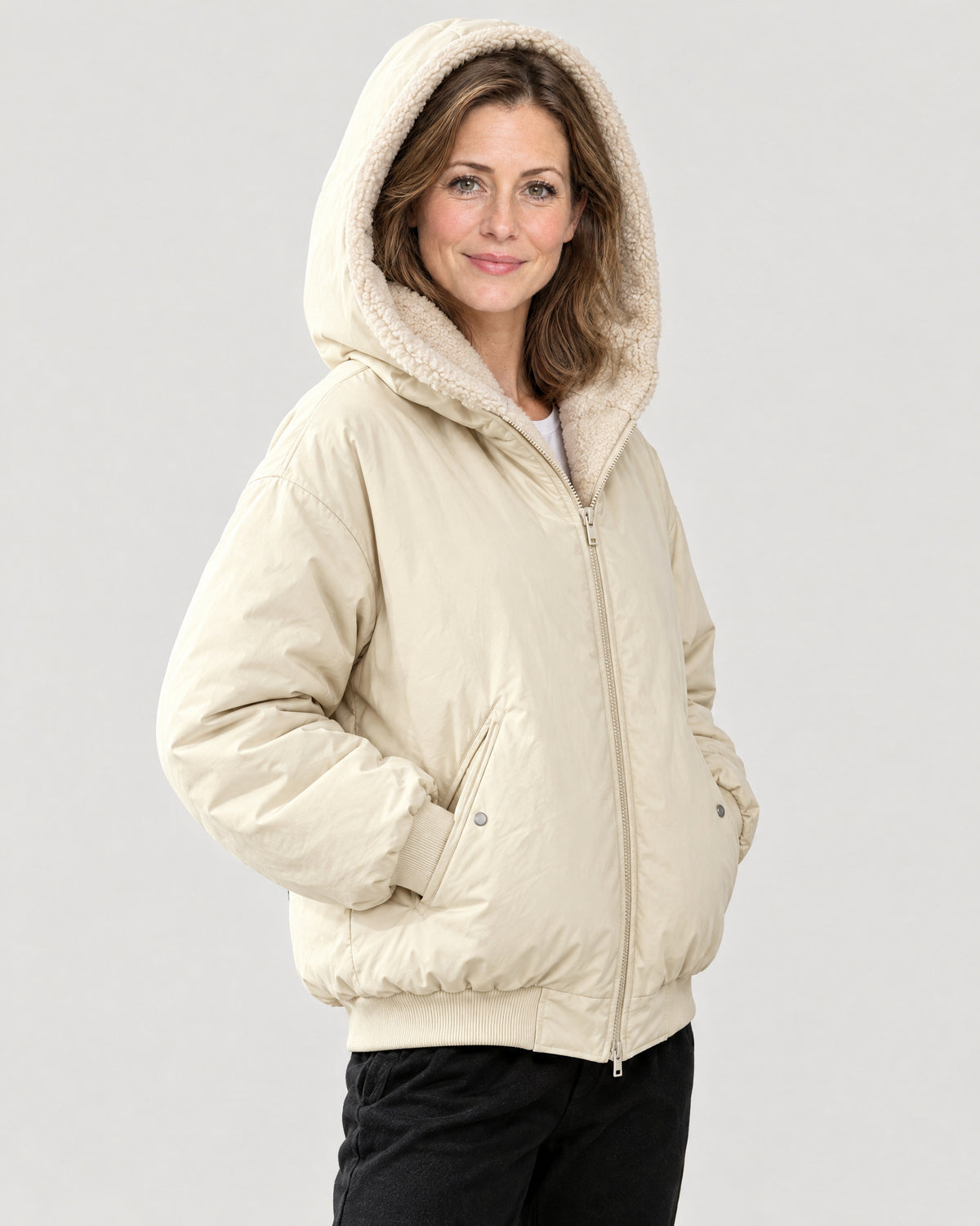 Oversized Winterjacke – mit Kapuze