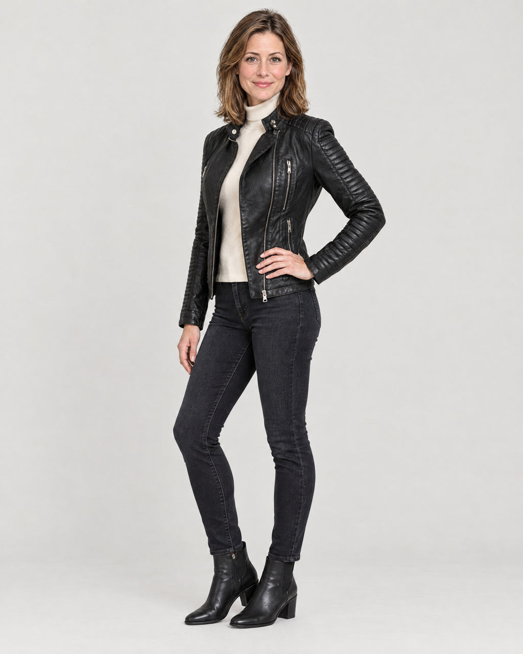 Lederjacke – Dreiviertelansicht