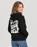 Hoodie – Rückenprint über die Schulter