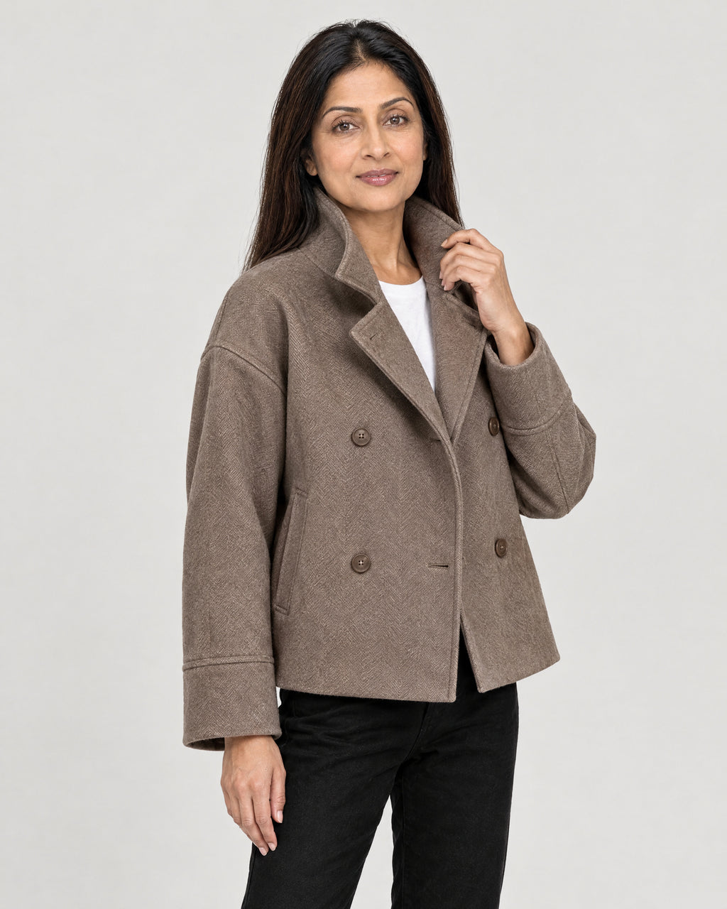 Kurze Wolljacke – Dreiviertelansicht