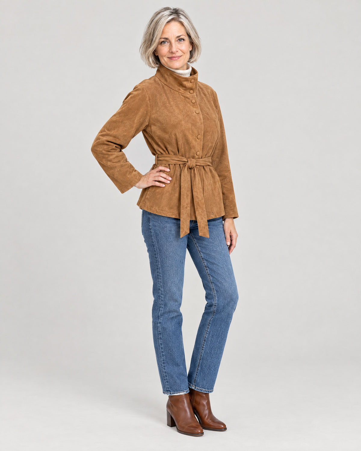 Wildlederjacke – Dreiviertelansicht