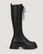 Schnürstiefel Damen Schwarz – Seitenansicht