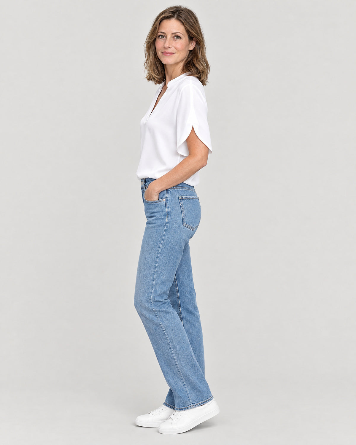 Kurzarm Bluse – Seitenansicht