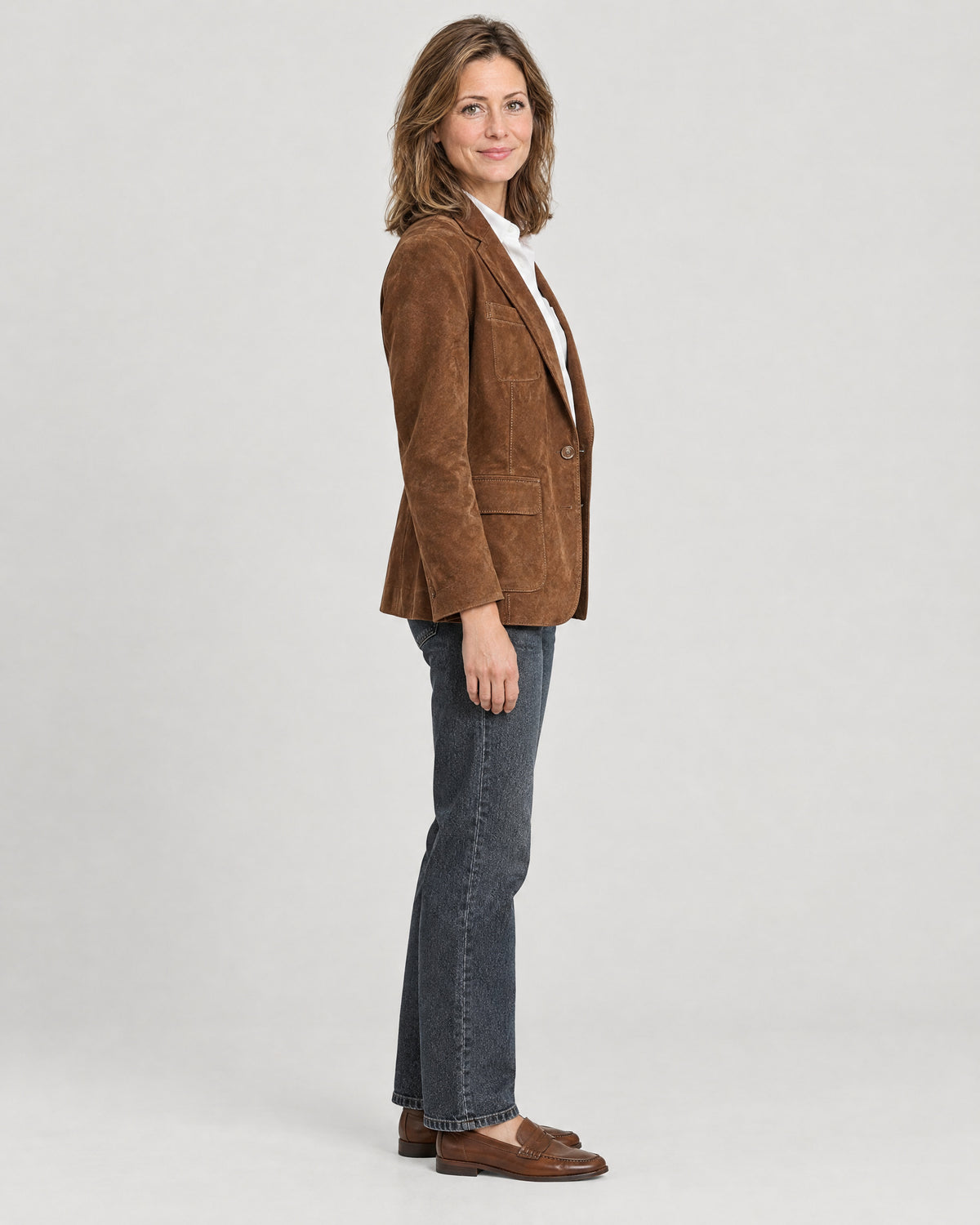 Wildleder-Blazer – Seitenansicht